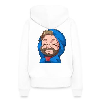Cosy Manny - Sweat à capuche Premium bio Femme - blanc - Dos - Julia (174cm)