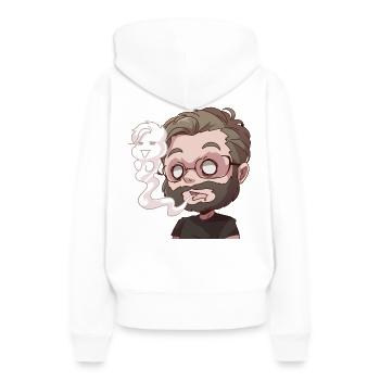 KO Manny - Sweat à capuche Premium bio Femme - blanc - Dos - Julia (174cm)