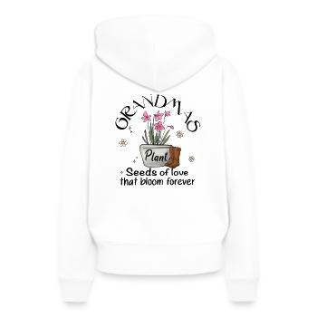 Oma Geschenkidee Garten Liebe - Frauen Premium Bio Hoodie - Weiß - Hinten - Julia (174cm)