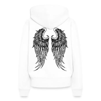 2reborn wings fluegel engel heaven himmel angel ch - Frauen Premium Bio Hoodie - Weiß - Hinten - Julia (174cm)