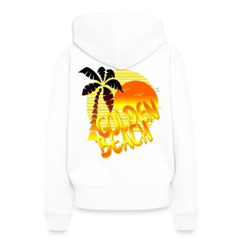 golden beach sun palm - Women’s Premium Organic Hoodie - white - Back - Julia (174cm)