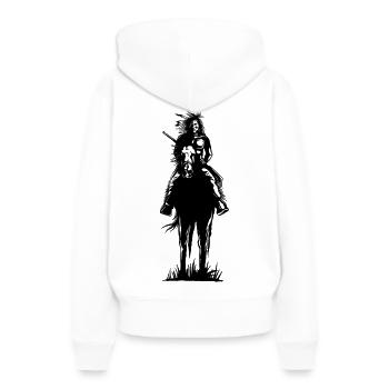 Indianer - Frauen Premium Bio Hoodie - Weiß - Hinten - Julia (174cm)