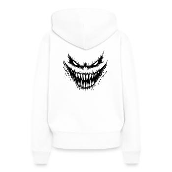 Halloween Costume Horror Devilish Face in Red - Women’s Premium Organic Hoodie - white - Back - Julia (174cm)