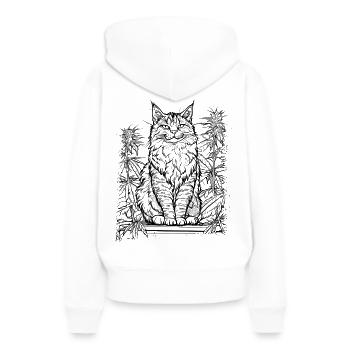 Chat majestueux au chanvre : Fier tigre domestique - Sweat à capuche Premium bio Femme - blanc - Dos - Julia (174cm)