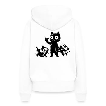 Pas pour les âmes sensibles et les fous - Sweat à capuche Premium bio Femme - blanc - Dos - Julia (174cm)