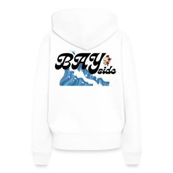 Conception bayside waves - Sweat à capuche Premium bio Femme - blanc - Dos - Julia (174cm)