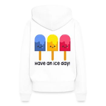 glace - Sweat à capuche Premium bio Femme - blanc - Dos - Julia (174cm)