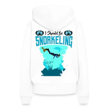 Schnorcheln - Frauen Premium Bio Hoodie - Weiß - Hinten - Julia (174cm)