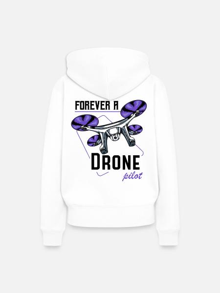 Drohnen - Frauen Premium Bio Hoodie - Weiß