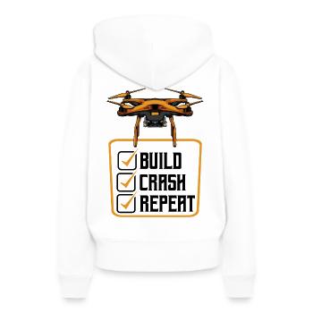 drones - Sweat à capuche Premium bio Femme - blanc - Dos - Julia (174cm)