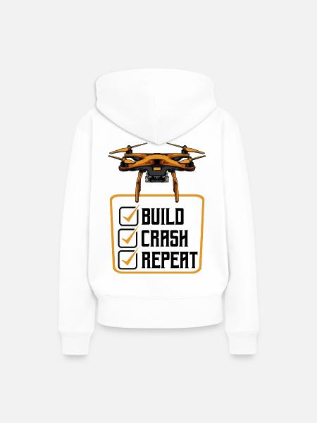 Drohnen - Frauen Premium Bio Hoodie - Weiß