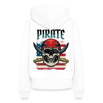 Drapeau Pirate Pirate Skull Saber Pirate Gift - Sweat à capuche Premium bio Femme - blanc - Dos - Julia (174cm)