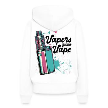 Vape - Frauen Premium Bio Hoodie - Weiß - Hinten - Julia (174cm)
