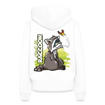 niedlicher Waschbär Sweet lil Raccoon - Frauen Premium Bio Hoodie - Weiß - Hinten - Julia (174cm)