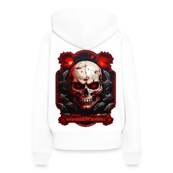 Hardcore - Sweat à capuche Premium bio Femme - blanc - Dos - Julia (174cm)