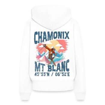 Chamonix free style blc - Sweat à capuche Premium bio Femme - blanc - Dos - Julia (174cm)