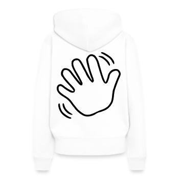 Emoji winken Skizze schwarz - Frauen Premium Bio Hoodie - Weiß - Hinten - Julia (174cm)