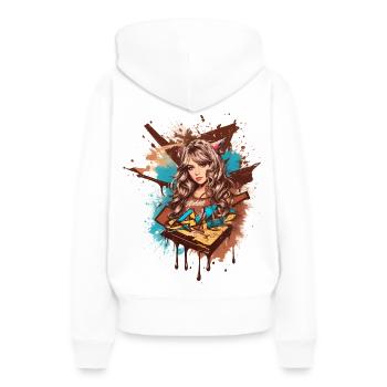 Sweet Lady - Frauen Premium Bio Hoodie - Weiß - Hinten - Julia (174cm)
