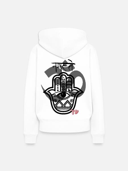 Namaste - Frauen Premium Bio Hoodie - Weiß