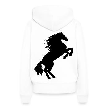 étalon noir - chemise de cheval noir &sweat à capuche - Sweat à capuche Premium bio Femme - blanc - Dos - Julia (174cm)