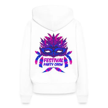 Festivals d'équipe de fête de festival - Sweat à capuche Premium bio Femme - blanc - Dos - Julia (174cm)