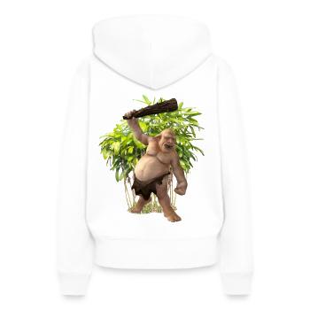 Troll - Sweat à capuche Premium bio Femme - blanc - Dos - Julia (174cm)