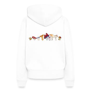 Ramasseur de champignons ramasseur de champignons champignons chasseur de champignons - Sweat à capuche Premium bio Femme - blanc - Dos - Julia (174cm)