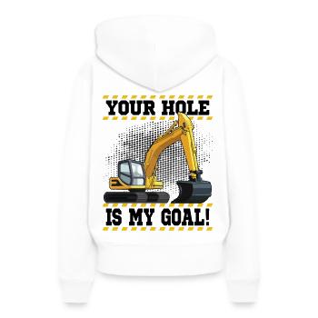 Bagger Maschinenführer Arbeit Beruf Bauarbeiten - Frauen Premium Bio Hoodie - Weiß - Hinten - Julia (174cm)