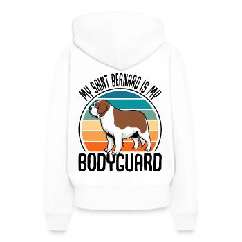 Mon Saint Bernard est mon chien garde du corps Saint-Bernard - Sweat à capuche Premium bio Femme - blanc - Dos - Julia (174cm)