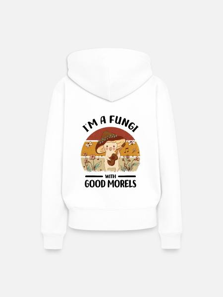 Pilze sammeln - Frauen Premium Bio Hoodie - Weiß