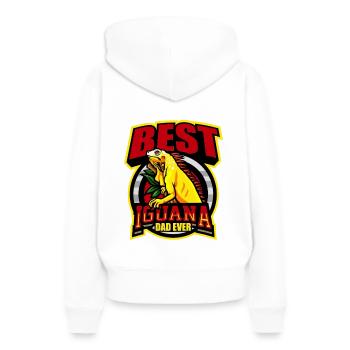 Iguane - Sweat à capuche Premium bio Femme - blanc - Dos - Julia (174cm)