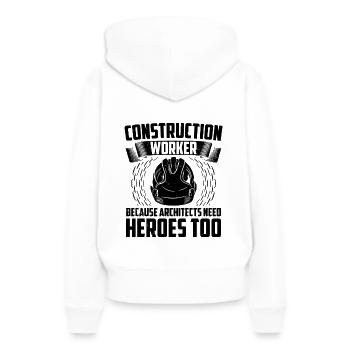 Bricklayer - Women’s Premium Organic Hoodie - white - Back - Julia (174cm)