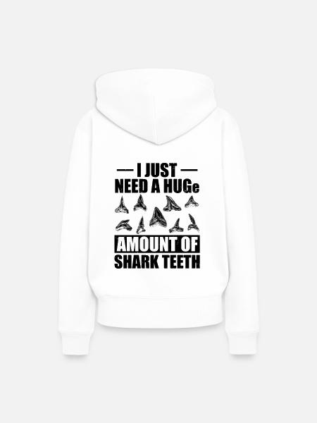 Haifischzähne sammeln - Frauen Premium Bio Hoodie - Weiß