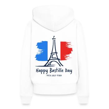 Ich Liebe Paris Eiffelturm Andenken Frankreich - Frauen Premium Bio Hoodie - Weiß - Hinten - Julia (174cm)