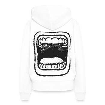 2reborn Schrei Mund Zähne Angst 3 - Frauen Premium Bio Hoodie - Weiß - Hinten - Julia (174cm)