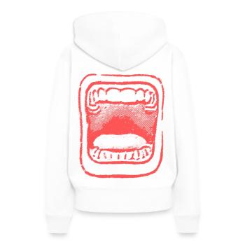 2reborn Schrei Mund Angst Scream Mouth Teeth 2 - Frauen Premium Bio Hoodie - Weiß - Hinten - Julia (174cm)