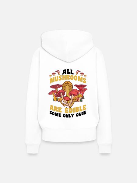 Pilze sammeln - Frauen Premium Bio Hoodie - Weiß