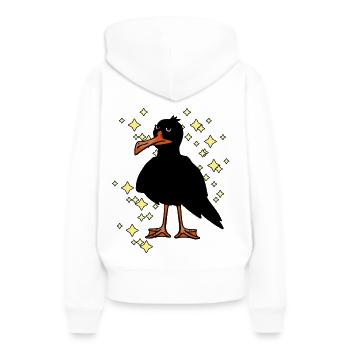 Malchance oiseaux oiseaux corbeau corbeau - Sweat à capuche Premium bio Femme - blanc - Dos - Julia (174cm)