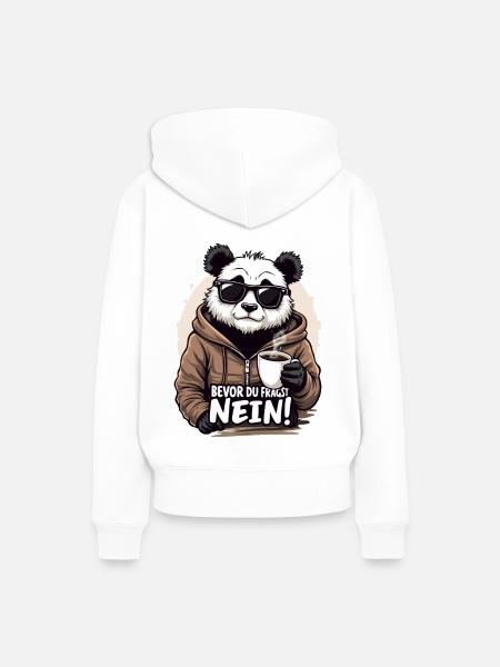 Bevor Du Fragst Nein Lustiger Spruch Panda - Frauen Premium Bio Hoodie - Weiß