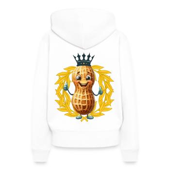 Erdnuss Sieger Gewinner Sieg Lorbeerkranz - Frauen Premium Bio Hoodie - Weiß - Hinten - Julia (174cm)
