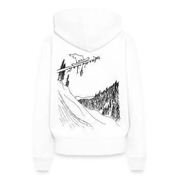 Snowboarden im Winter - Freestyle Baum Rail - Frauen Premium Bio Hoodie - Weiß - Hinten - Julia (174cm)