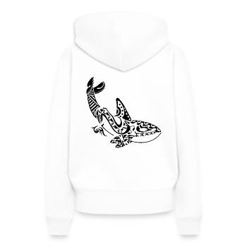 Tatouage Orca Maori Aotearoa - Sweat à capuche Premium bio Femme - blanc - Dos - Julia (174cm)