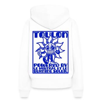 Soleil Toulon - Frauen Premium Bio Hoodie - Weiß - Hinten - Julia (174cm)