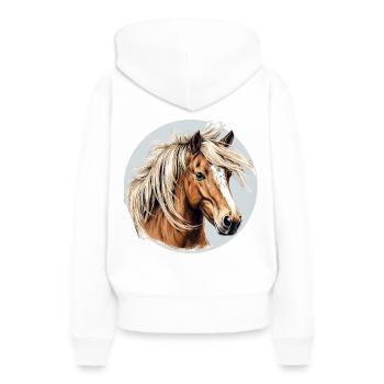 Cheval Haflinger - Sweat à capuche Premium bio Femme - blanc - Dos - Julia (174cm)