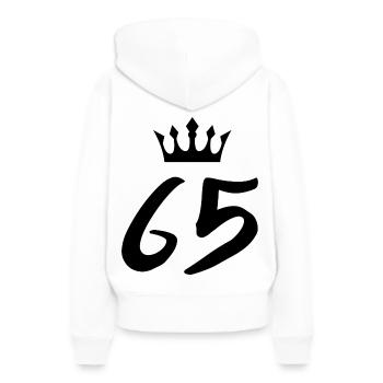 65 Number crown - Women’s Premium Organic Hoodie - white - Back - Julia (174cm)