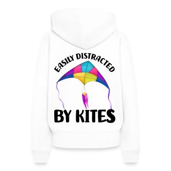 Cerfs-volants volants - Sweat à capuche Premium bio Femme - blanc - Dos - Julia (174cm)