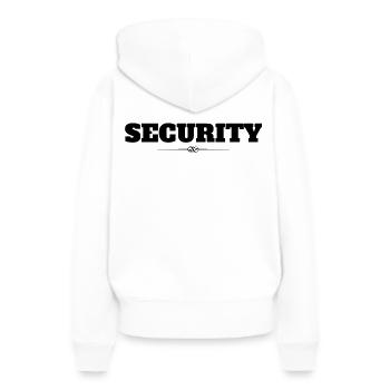 Sécurité - Sweat à capuche Premium bio Femme - blanc - Dos - Julia (174cm)