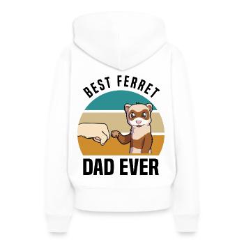 Frettchen - Frauen Premium Bio Hoodie - Weiß - Hinten - Julia (174cm)
