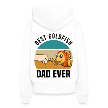 Poisson rouge - Sweat à capuche Premium bio Femme - blanc - Dos - Julia (174cm)
