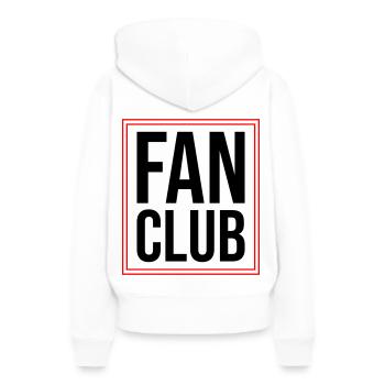 Fan Club - Sweat à capuche Premium bio Femme - blanc - Dos - Julia (174cm)